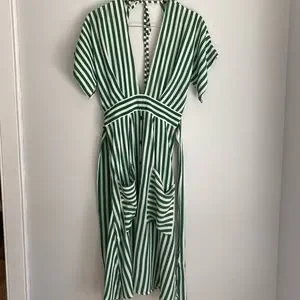 Faithfull the Brand Dresses Faithful The Brand Milan Midi Dress Green White Stripe Size Us 4 Small Poshmark